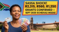 SASSA September 2025 Payment Update β R2,315, R560, and R1,250 Grants Announced With Complete Schedule